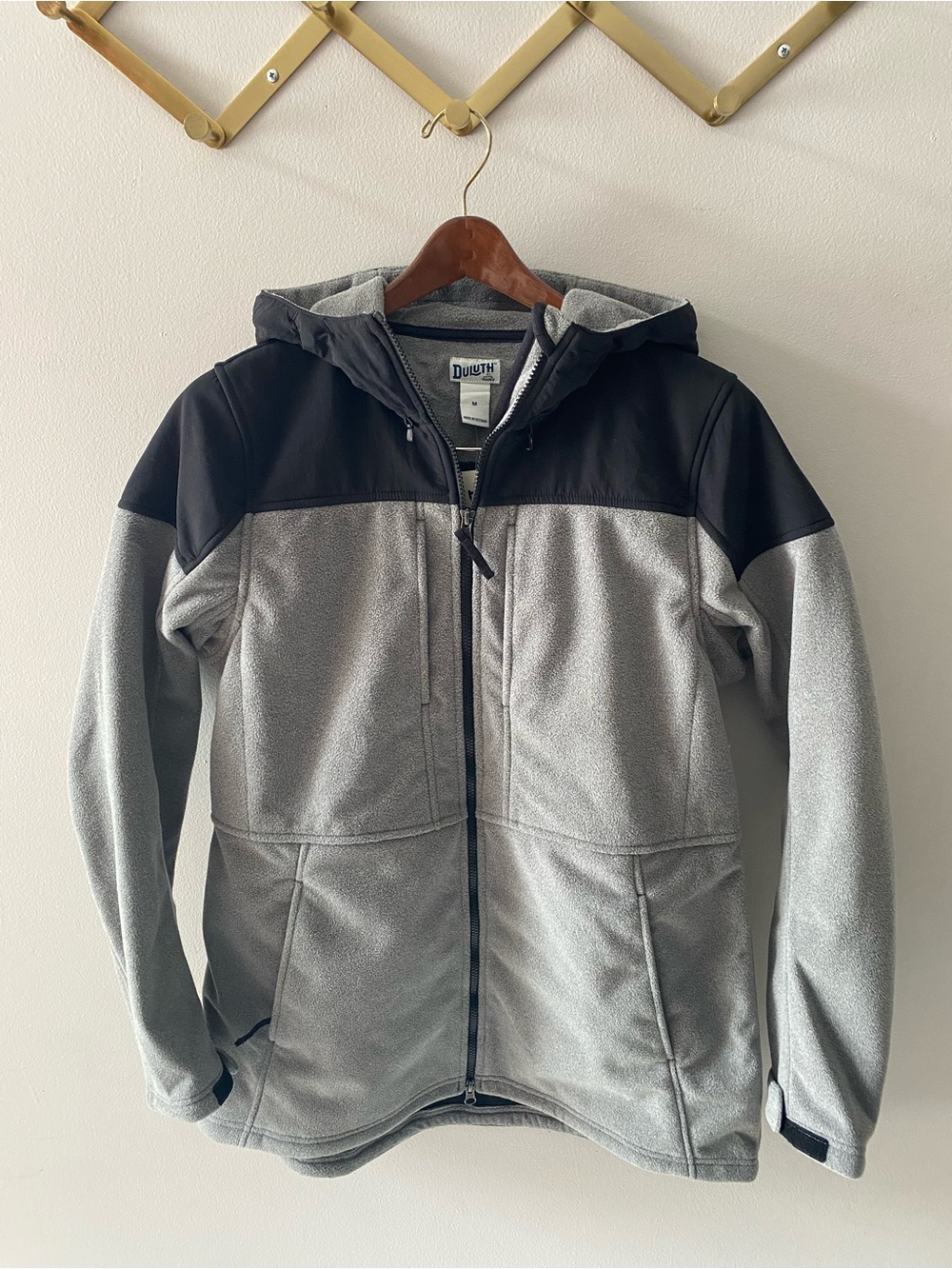 Duluth Trading Co Gray and Black Hooded Utility Jacket
